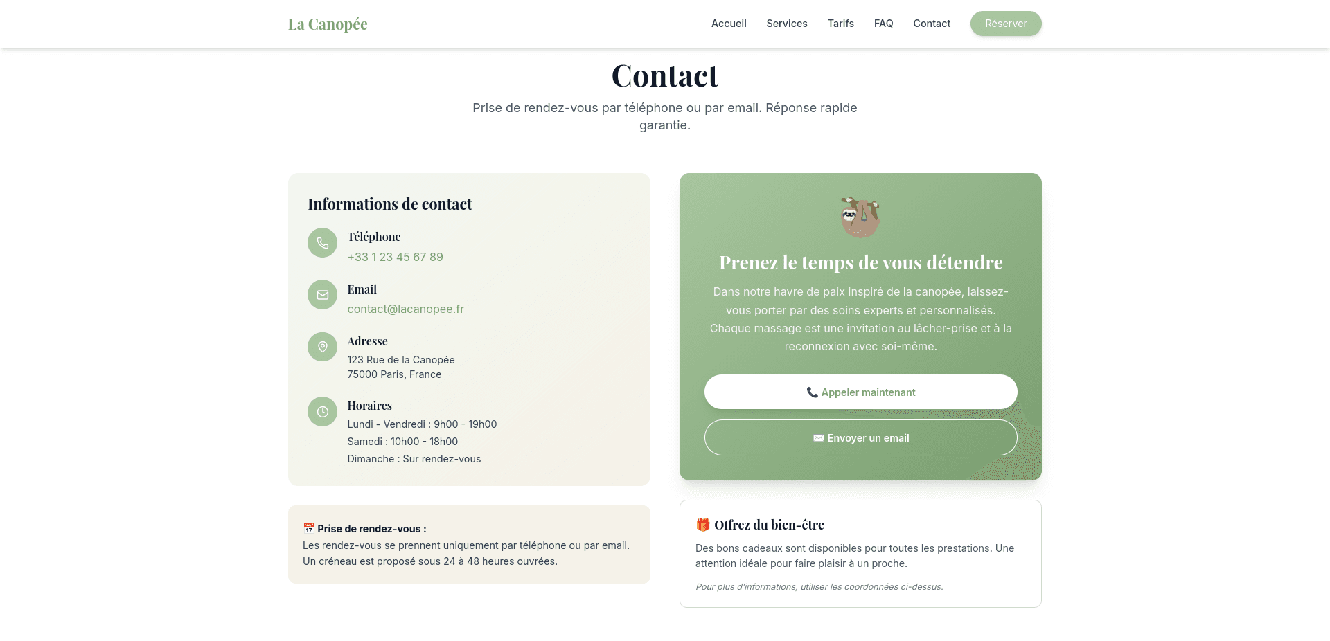 Apercu du projet Site Corporate