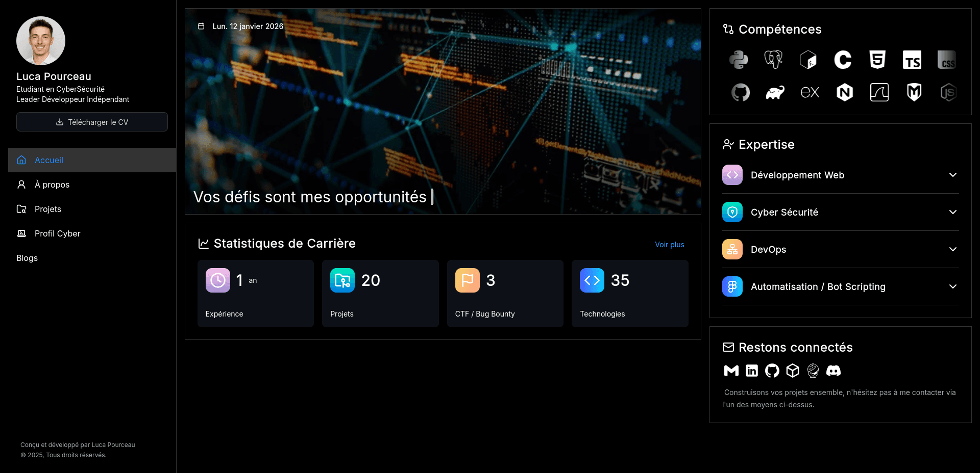 Apercu du projet Portfolio